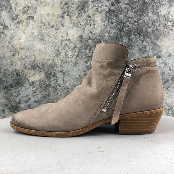 Sam Edelman Women's Size 8M Packer Brown Leather Dual Side Zip Ankle Booties - Picture 7 of 14